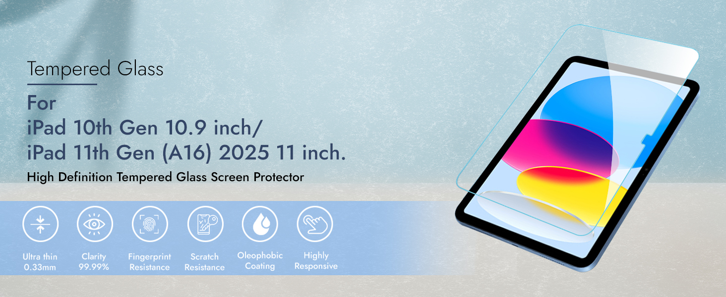 High Definition Tempered Glass fot iPad 10th Generation