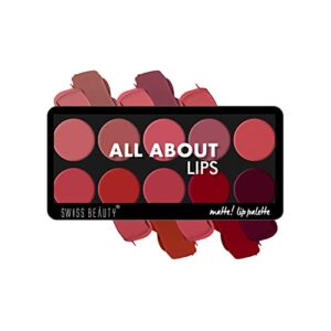 Swiss Beauty All About Lip Palette With 10 Pigmented Colors
