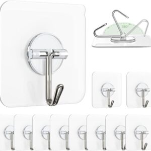 Zulaxy Hanging Hooks Without Drilling, 10 Pack Self Adhesive