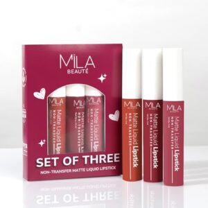 Mila Beaute Liquid Lipstick Set of 3 for Women I Non
