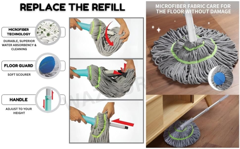 floor mop twist and squeeze cleaning mop magic mop for floor cleaning