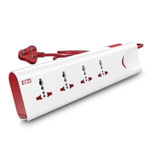 GM 3060 E-Book 4 + 1 Power Strip Red & White Color 250 Volts