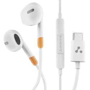 Ambrane Wired Type C in Ear Earphones with in-line Mic for C