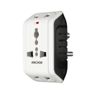 ANCHOR 6A 3 Pin Multi Plug Socket Travel Adapter with