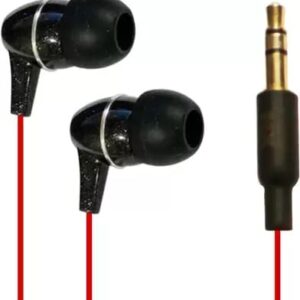 MX Black Red Crystal Clear Sound in-Ear Headphones Tangle