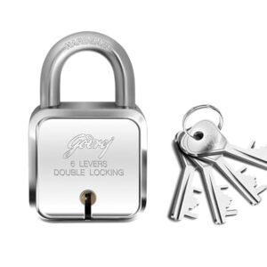 Godrej Locks I Square 6 levers 50mm I 4 Keys I Padlock for
