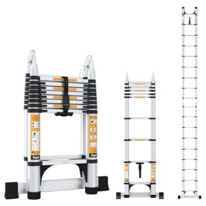 Equal 19 FT 2-in-1 Aluminum Telescopic Ladder with 2