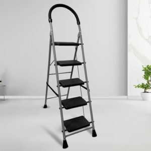 TRENDY Carbon Steel 5 Step-Ladder For Home | Heavy Duty