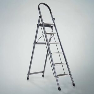 Houza 6 Step Ladder -Foldable Steel 6 Step Ladder-Wide Anti