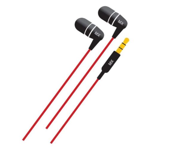 MX Black Red Crystal Clear Sound in-Ear Headphones Tangle - Image 2