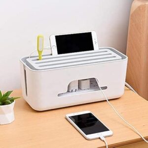 Xacton Cable Management Box - White | Wire Bin | Power