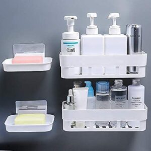COSTEM Wall Shelves Kitchen Bathroom Shelf Self-Adhesive