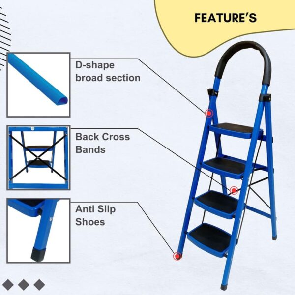 TNT The Next Trend 4 Step Steel Step-Ladder for Home | Heavy - Image 5