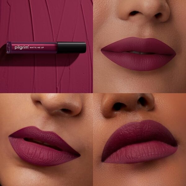 Pilgrim Liquid Matte Lipstick - Wine Spill | Lipstick for - Image 3