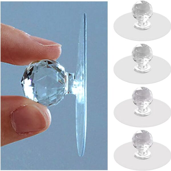Qolixs Cabinet Drawer Pull Knobs-Self Adhesive Clear