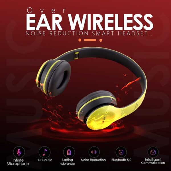 icall P47 Gaming Over Ear Wireless Bluetooth Headphones with - Image 7