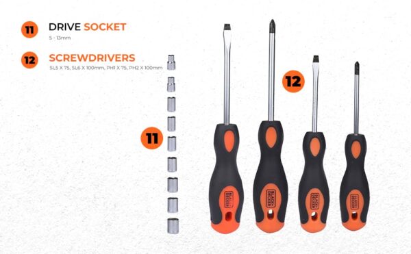 BLACK+DECKER BMT126C Hand Tool Kit for Home & DIY Use - Image 17