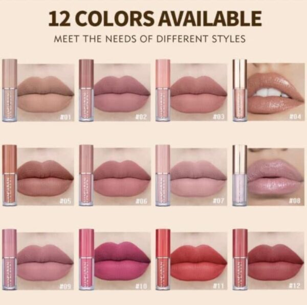URBANMAC Liquide matte Lipstick 12Pcs Set waterproof long - Image 5