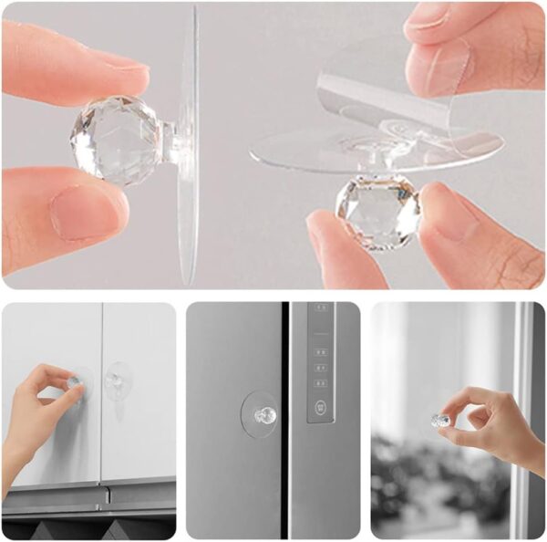 Qolixs Cabinet Drawer Pull Knobs-Self Adhesive Clear - Image 7