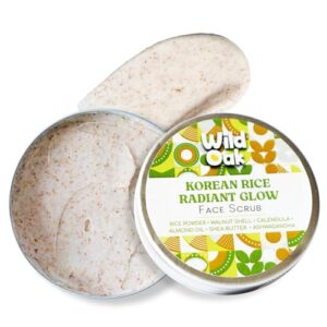 WildOak Korean Rice Face Scrub | Glass Skin & De-Tan |