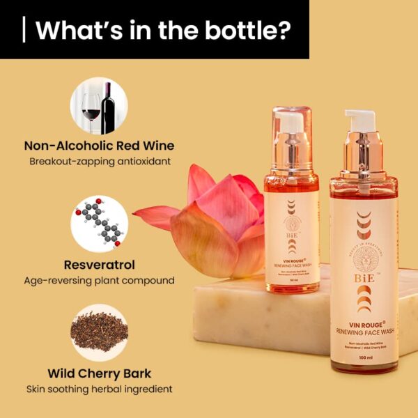BiE Vin Rouge - Renewing Face Wash for Sensitive Skin, Oily - Image 3