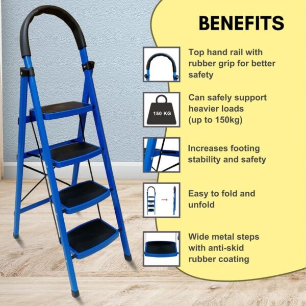 TNT The Next Trend 4 Step Steel Step-Ladder for Home | Heavy - Image 6