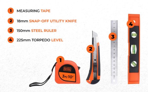 BLACK+DECKER BMT126C Hand Tool Kit for Home & DIY Use - Image 4