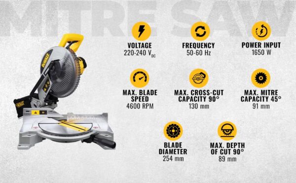 DEWALT DW714-IN 10"(254 mm) Corded Compound Mitre Saw With - Image 4