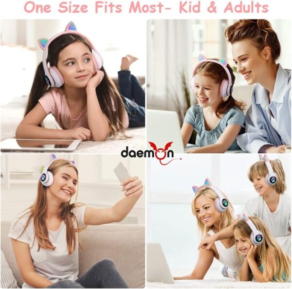 Daemon Kids Headphones, Cat Ear Kids Bluetooth Headphones, - Image 7