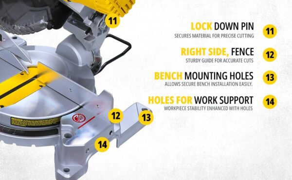 STANLEY SM16-IN 1650W 10" Compound Mitre Saw (Yellow and - Image 23