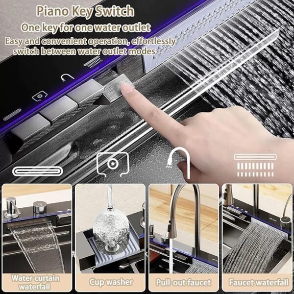 DOLANTO 30" x 18" x 9" Fully Equipped Piano Kitchen Sink - Image 9