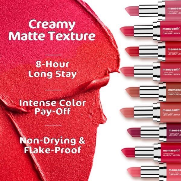Mamaearth Creamy Matte Long Stay Lipstick with Murumuru - Image 3