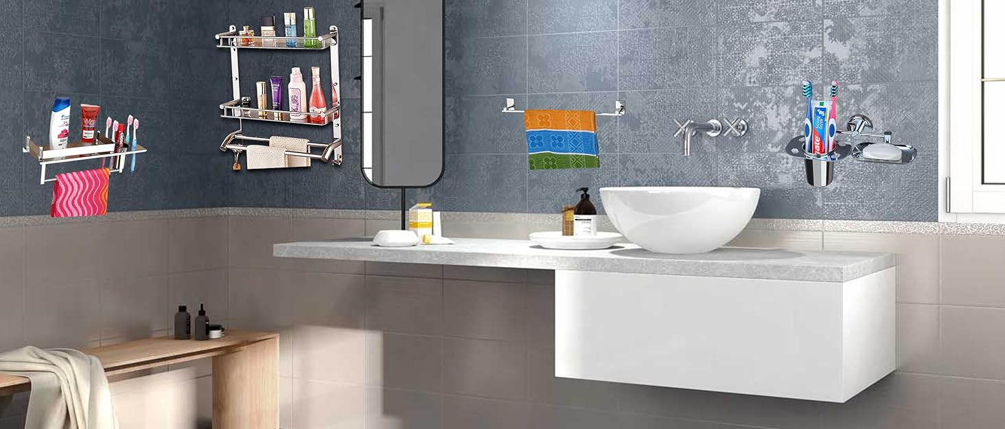 GRIVAN Stainless Steel 3 Layer3 Tier Multipurpose Bathroom