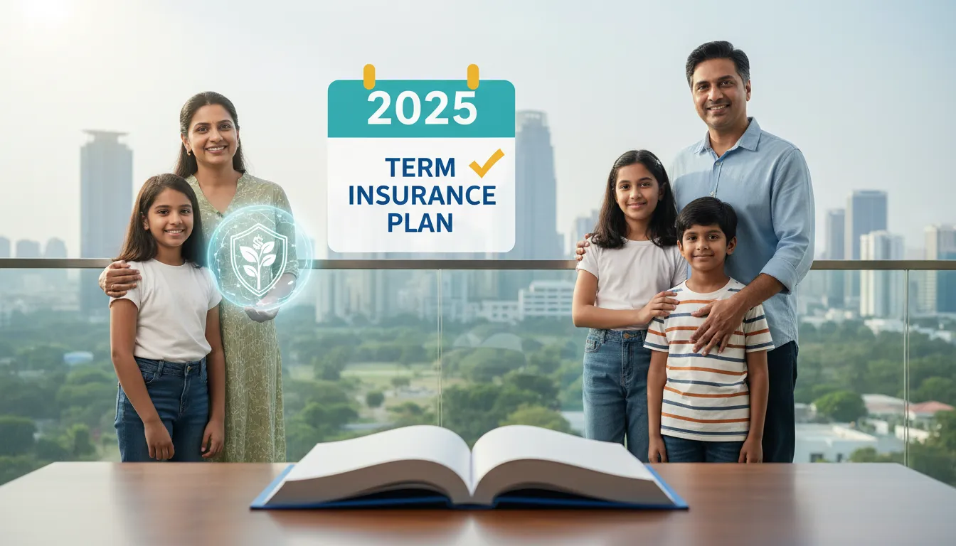 Comparison chart of the best term insurance plans in India for 2025 showing premium rates and coverage benefits.