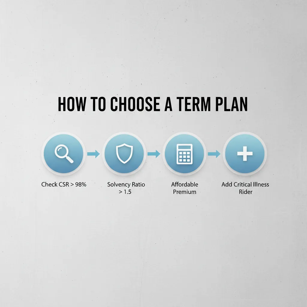 Infographic on how to choose the best term insurance plan in India