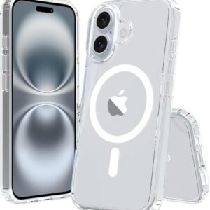 QsmQam Compatible for iPhone 16 Back Case Cover | Ultra Hybrid | Compatible with MagSafe| Military-Grade Protection| Transparent Back Case Cover for iPhone 16 - (Polycarbonate|Clear)