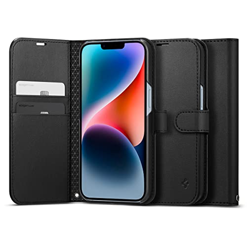 Spigen Wallet S Back Cover Case for iPhone 14, Flip Cover Wallet Design, Air Cushion Technology - PC+TPU | Black 1 Spigen Wallet S Back Cover Case for iPhone 14, Flip Cover Wallet Design, Air Cushion Technology - PC+TPU | Black