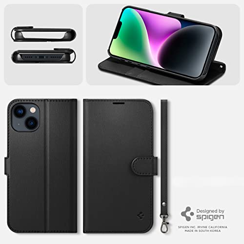 Spigen Wallet S Back Cover Case for iPhone 14, Flip Cover Wallet Design, Air Cushion Technology - PC+TPU | Black 7 Spigen Wallet S Back Cover Case for iPhone 14, Flip Cover Wallet Design, Air Cushion Technology - PC+TPU | Black - Image 7